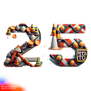 Firefly 25-background with elements of road signs, cones, stop signs, barricades, among others 7053