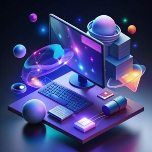 computer-and-web-design-elements--white-background